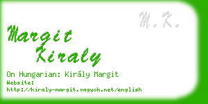 margit kiraly business card